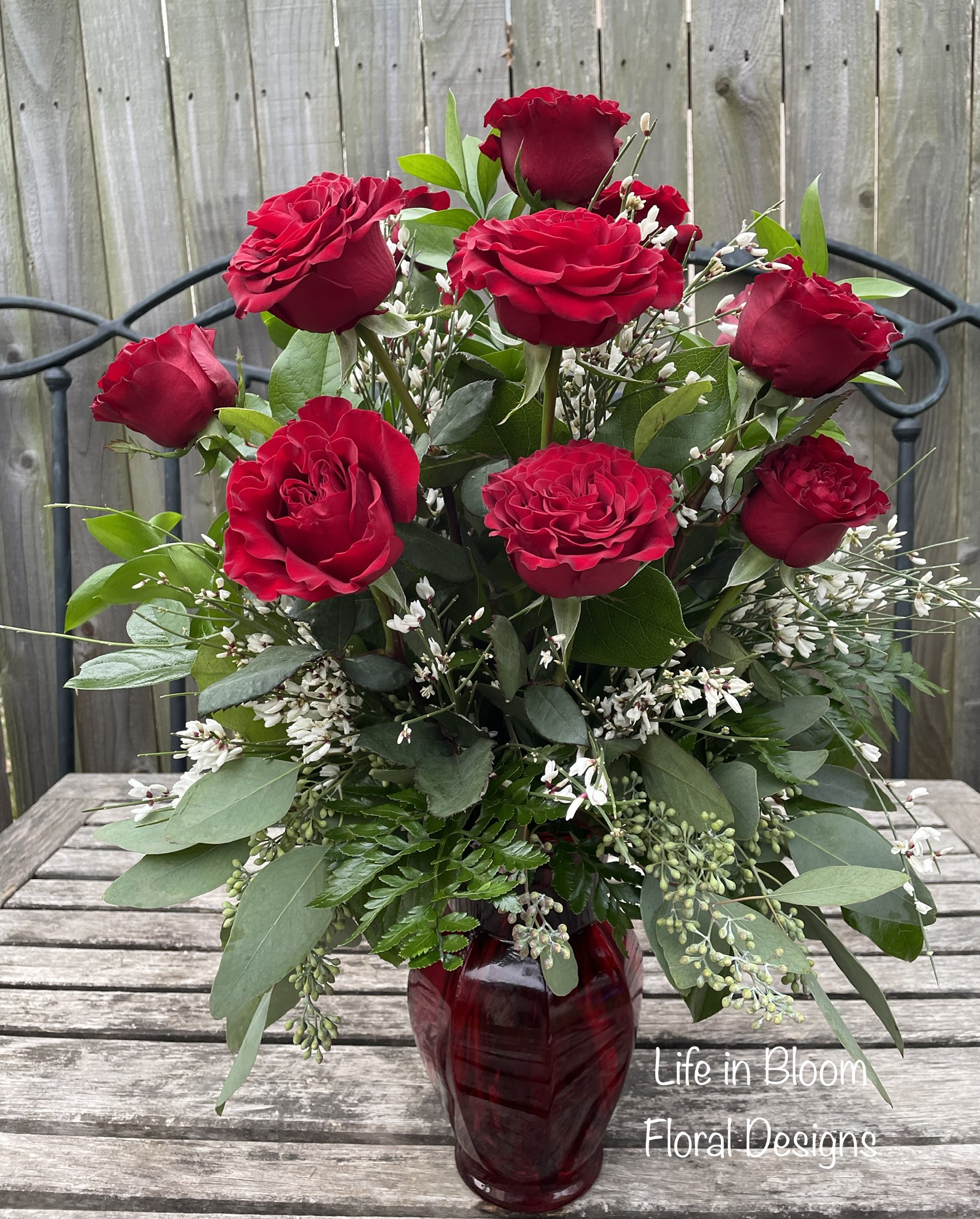 Red Roses Inhouston One Dozen Red Flower Delivery Round Rock TX - Life in Bloom Floral Designs