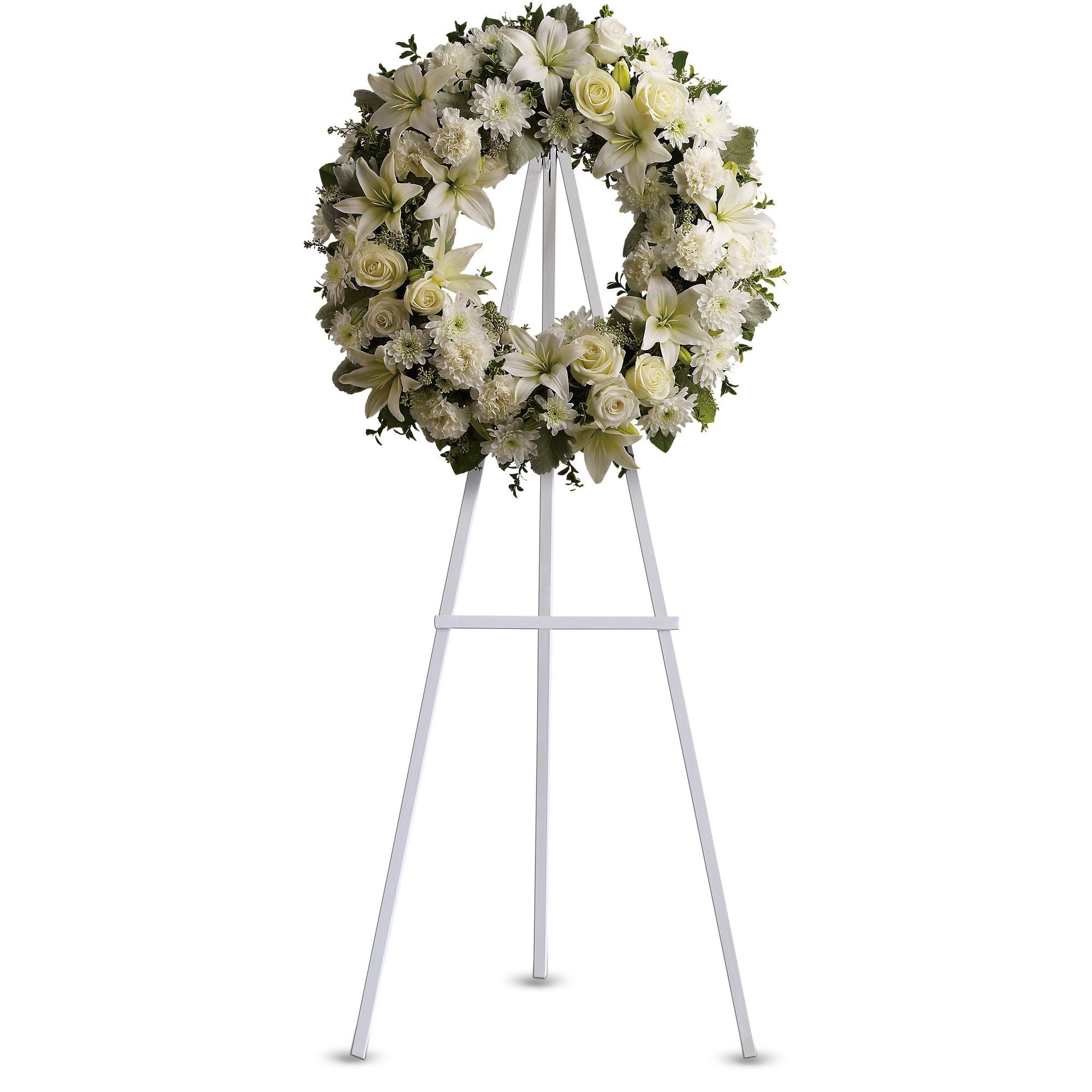 Serene Blessings White Wreath #148274 in Fort Worth, TX - DAVIS