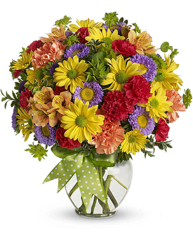 KaBloom Make A Wish Stargazers Fresh Flower Arrangement with Vase