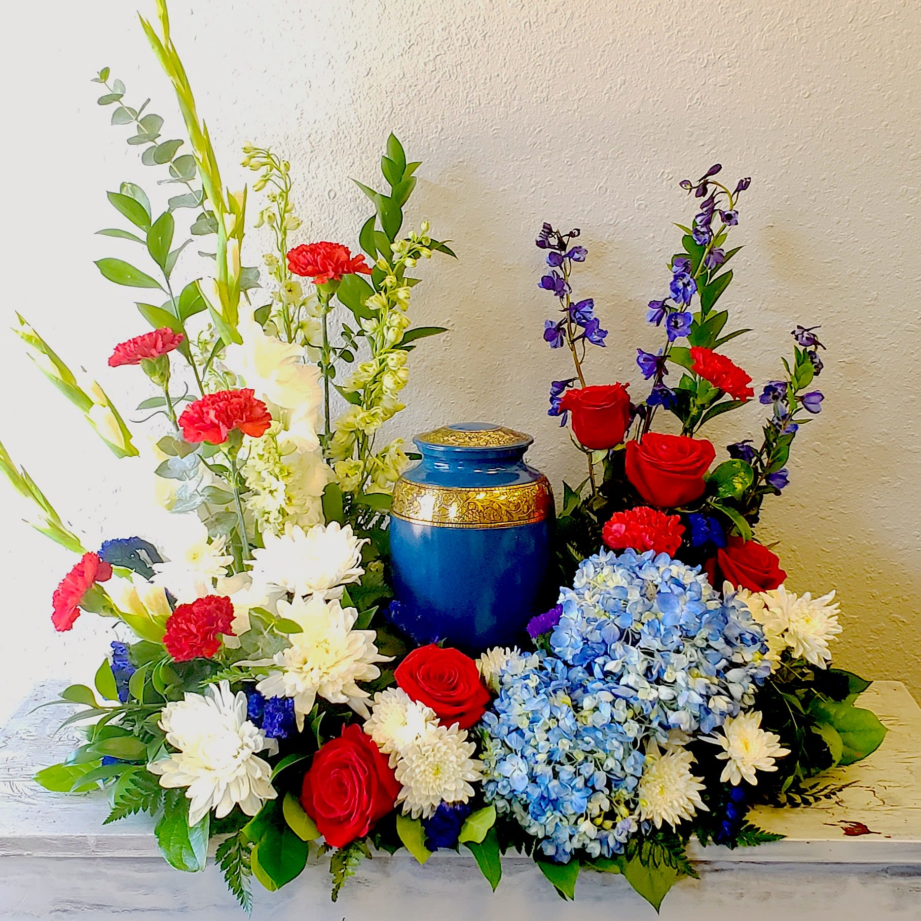 Urn Wreath In Patriotic