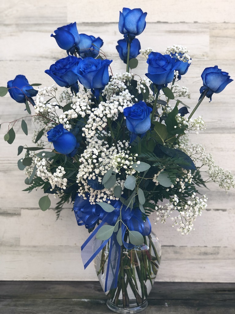 blue rose flowers bouquet