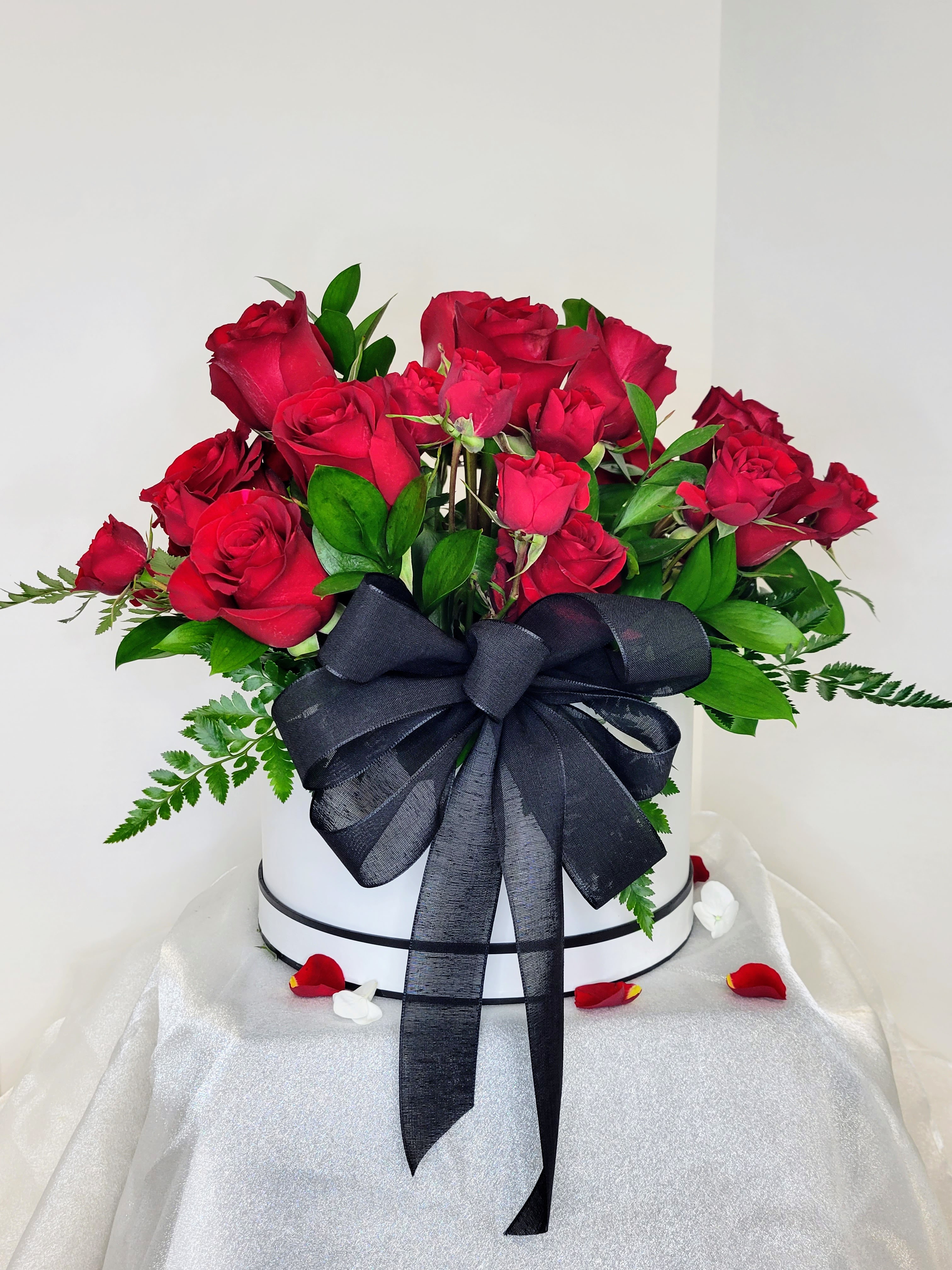 Hat Box Rose Arrangement