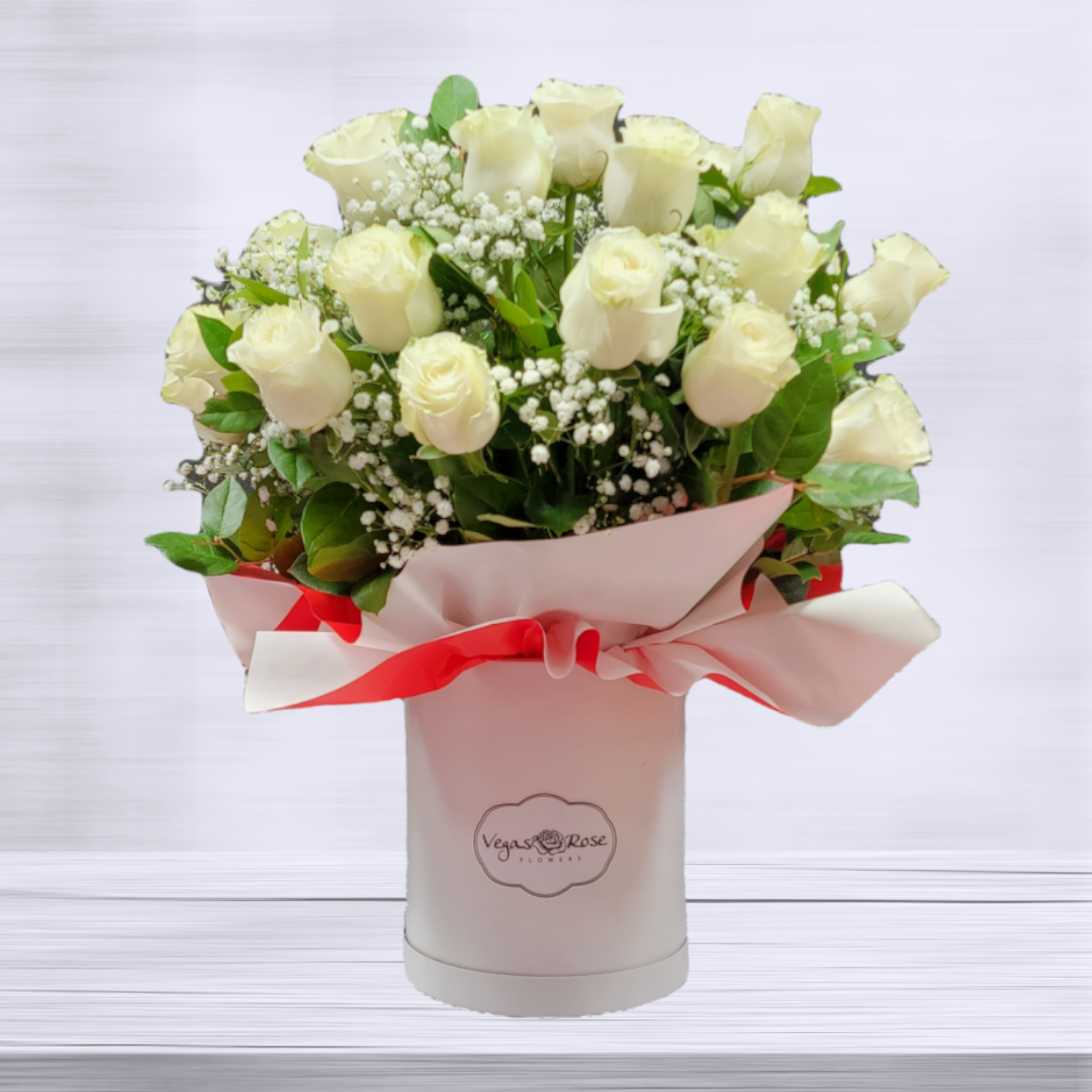 WHITE ROSES IN ANY TISSUE BOX Flower Delivery Las Vegas NV Vegas Rose