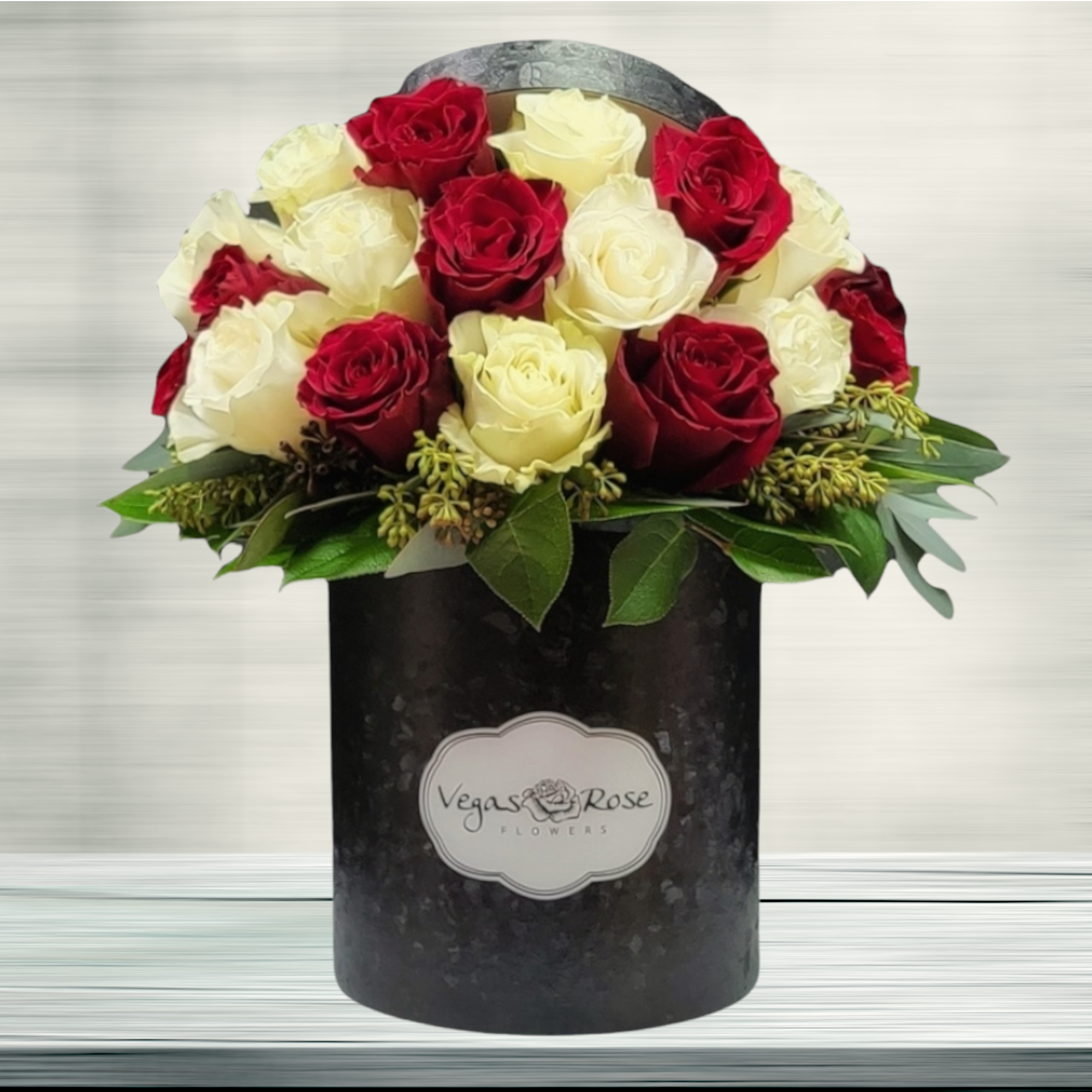 12 Roses (6 ,,I Love You + 6 Happy Birthday) - Vegas Flowers Delivery