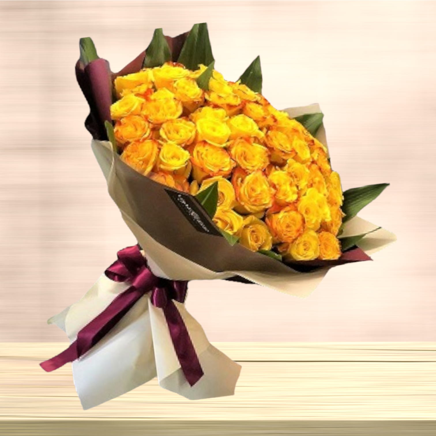 YELLOW ORANGE BOUQUET WITH ANY WRAPING PAPER Flower Delivery Las Vegas NV -  Vegas Rose Flowers