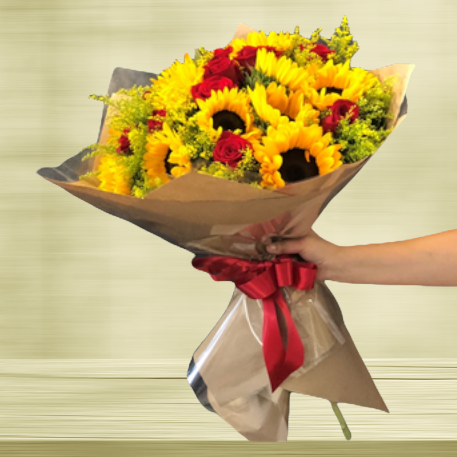 Buy RED ROSE AND SUNFLOWER BOUQUET WRAP in Las Vegas, Nv