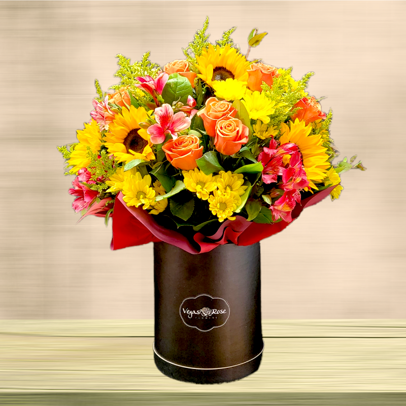 ORANGE SUNSHINE IN ANY BOX Flower Delivery Las Vegas NV Vegas Rose Flowers