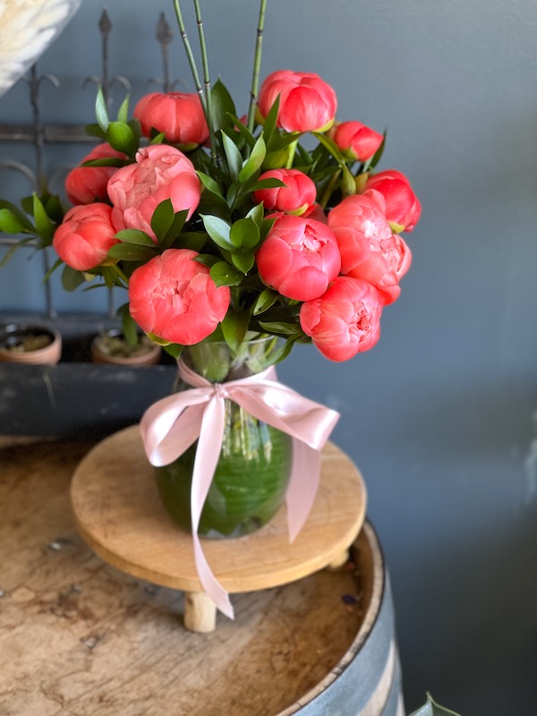 Dozen Dutch Peonies Flower Delivery West Roxbury Massachusetts The