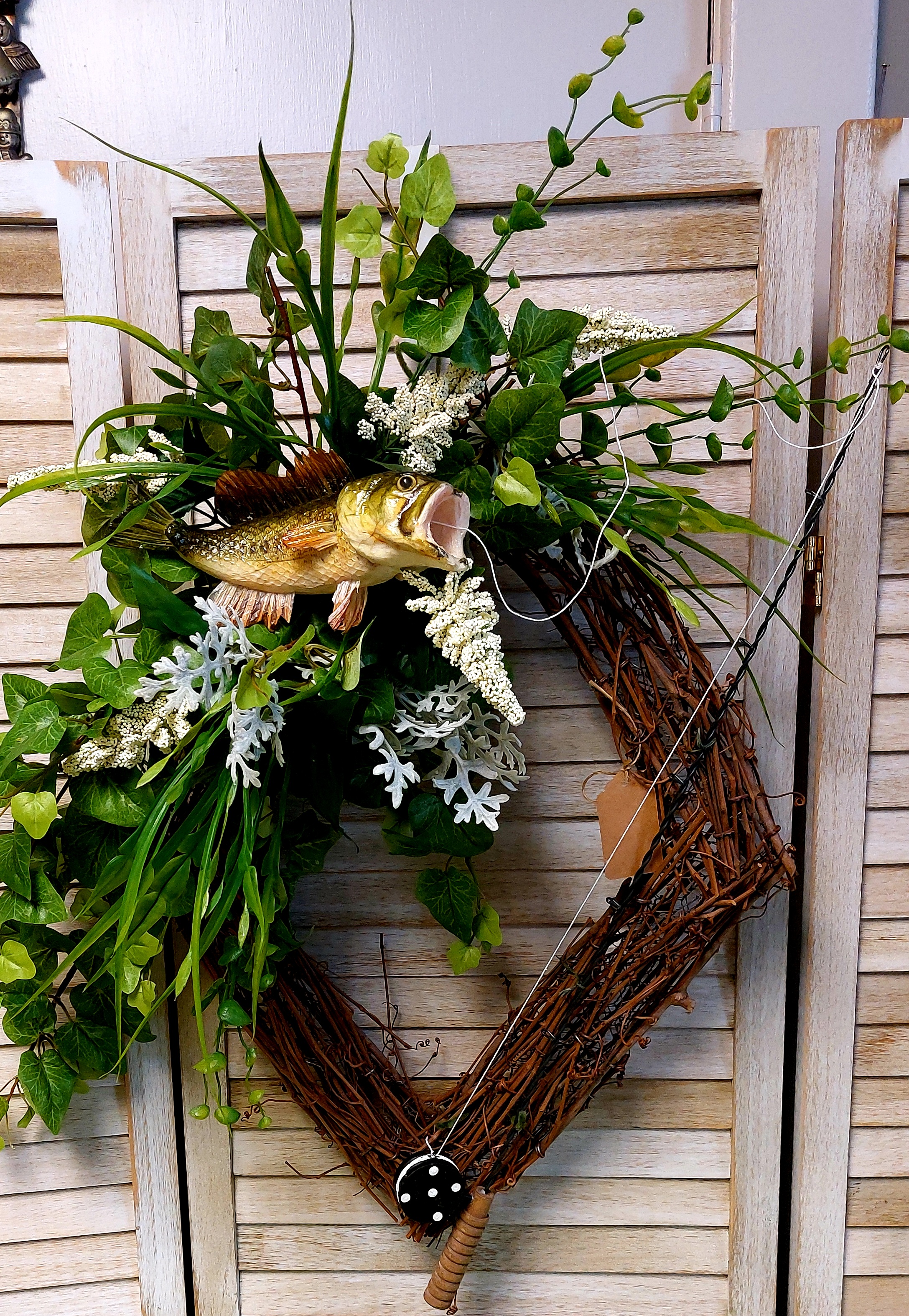 Gone Fishing Funeral Wreath (local delivery only) – Florals by Steen