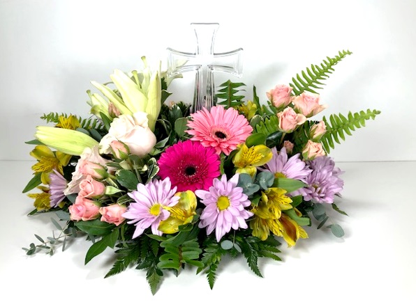 Peace and Blessings Sympathy Cross Funeral Flowers in Sunrise, FL -  FLORIST24HRS.COM