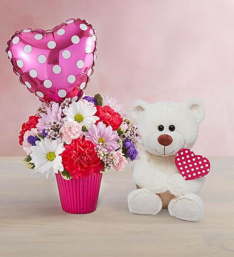 Balloons & Teddy Bear Delivered at From You Flowers