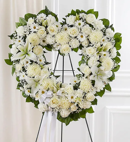Always Remember™ Floral Heart Tribute White Flower Delivery Wilmington