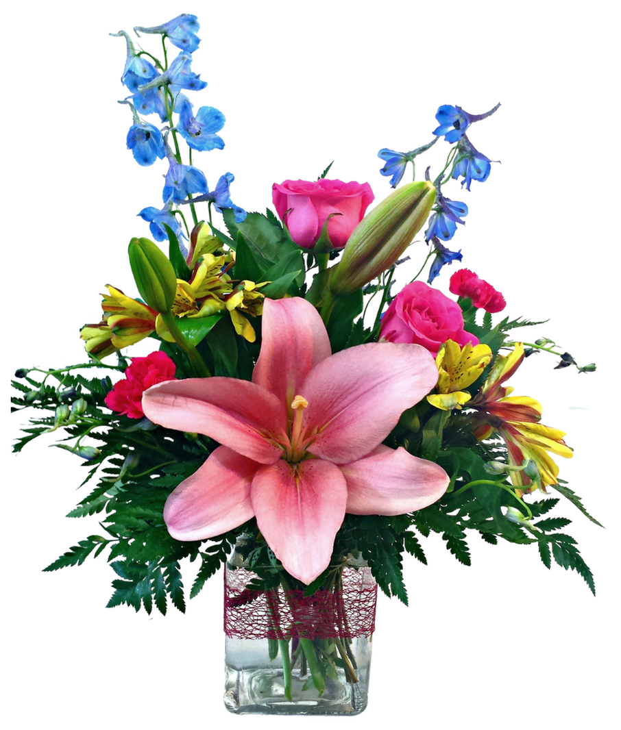 Spring Lily Cube U-3036  Fiesta Flowers Plants & Gifts