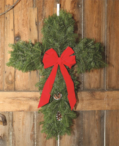 Cemetery Artificial Wreath Holly & Cones on Stand