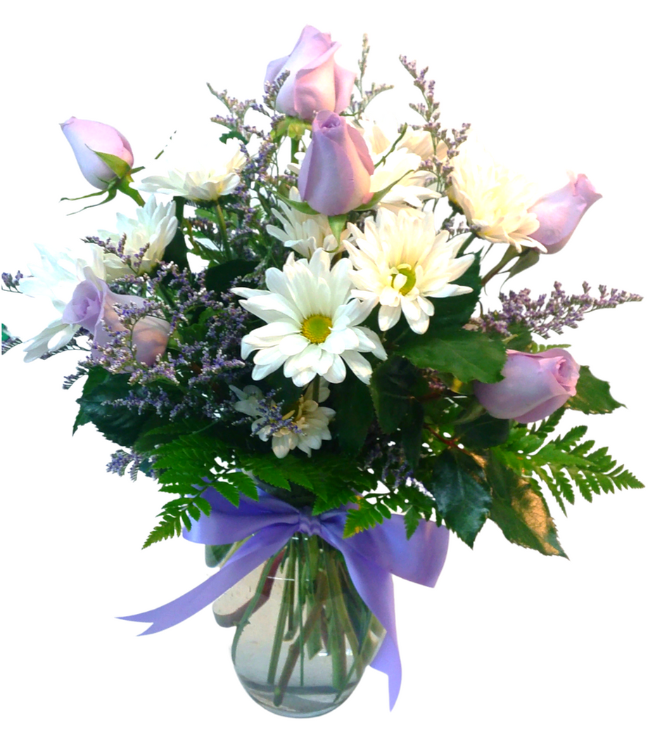 Lavender Rose & White Daisy Bouquet R-1720