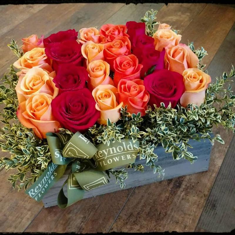 2 Doz Mix Roses Mixed Summer Rose Box Bouquet (2-dozen rose box) | Middleboro, MA ...