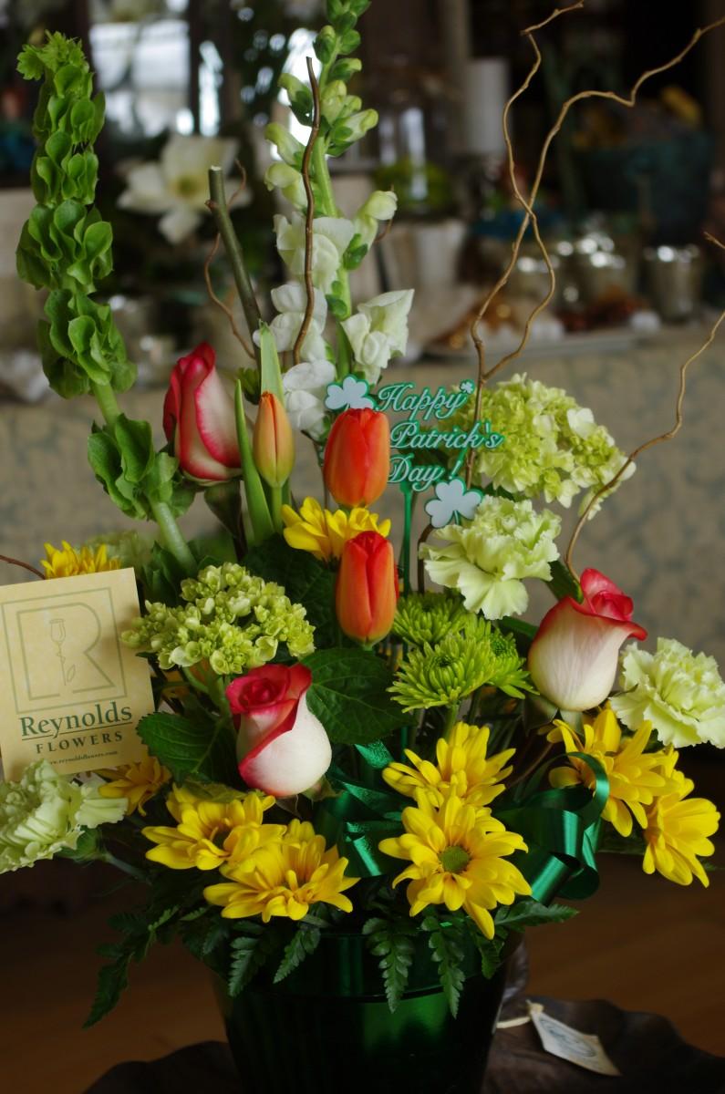 Compact Euro, Green & White Floral Bouquet Middleboro MA Florist Same