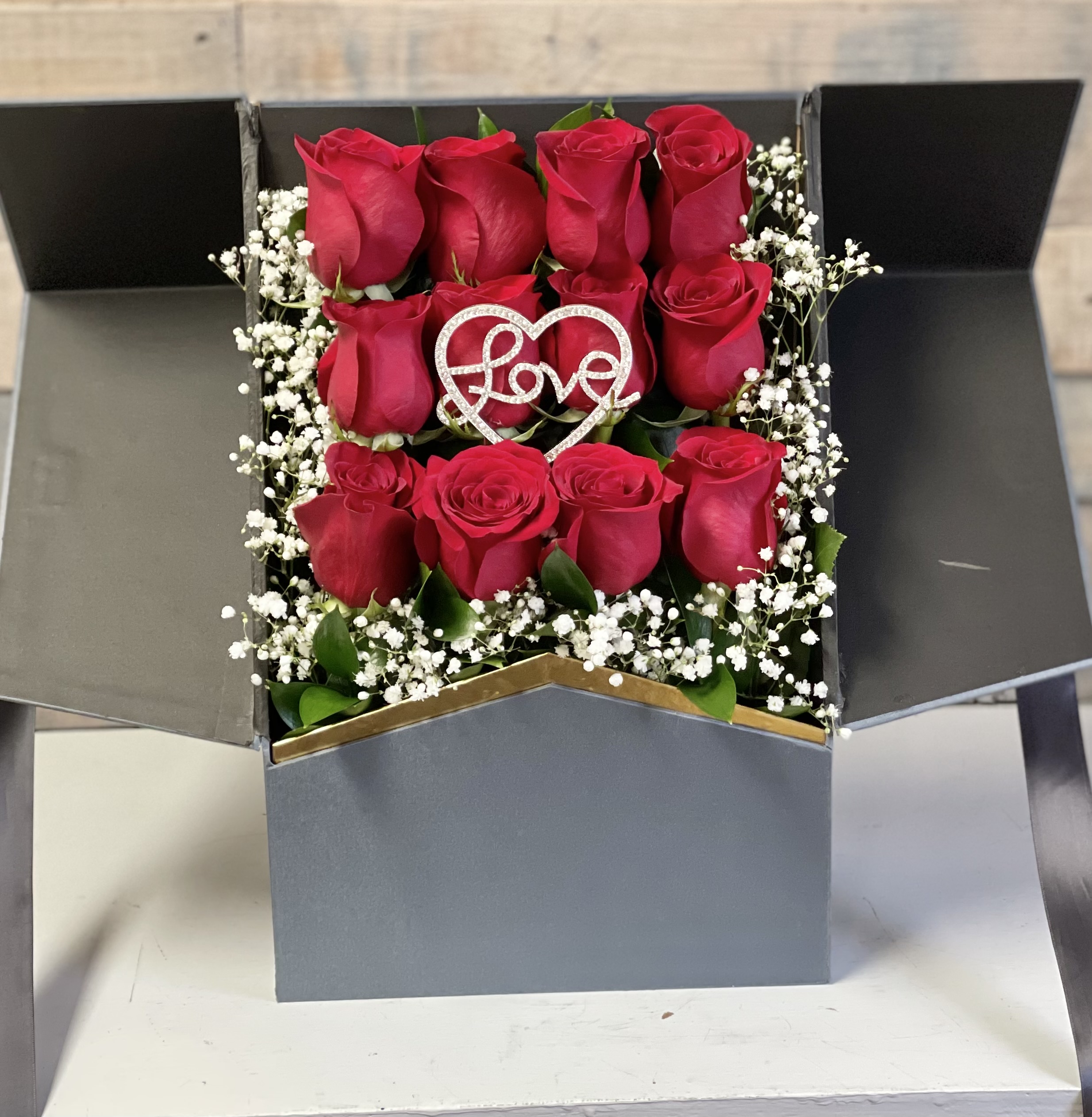 Red Rose Surprise Flower Delivery Temple City CA - Fanny's Flowers