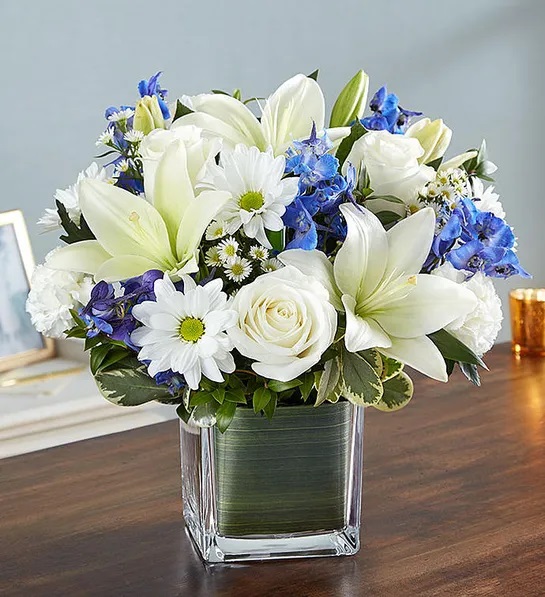 Healing Tears Blue & White in Greensboro, NC | Flower Queen Inc