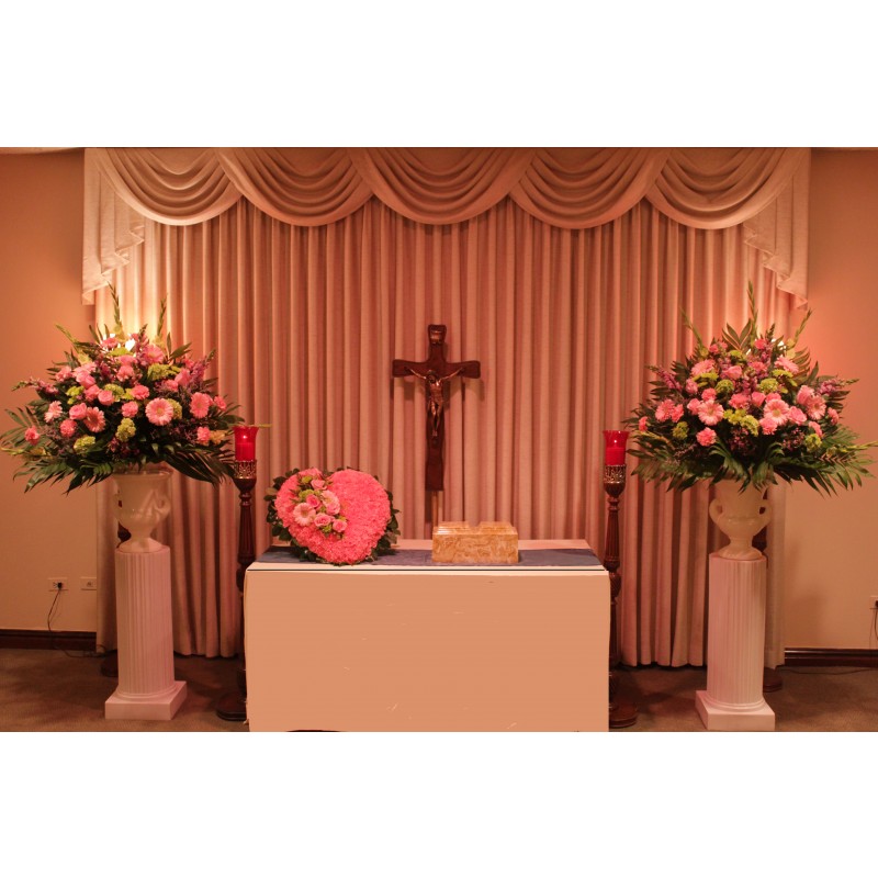 BLOOMING FLOWERS, Elk Grove Village Florist Local Family Owned Cremation 3 pieces Tribute EB536