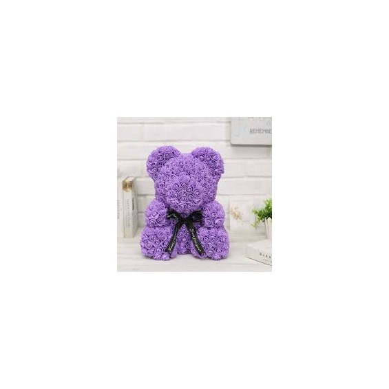 Purple rose bear with box new arrivals