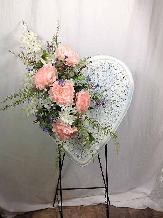 Vintage Heart with silk florals
