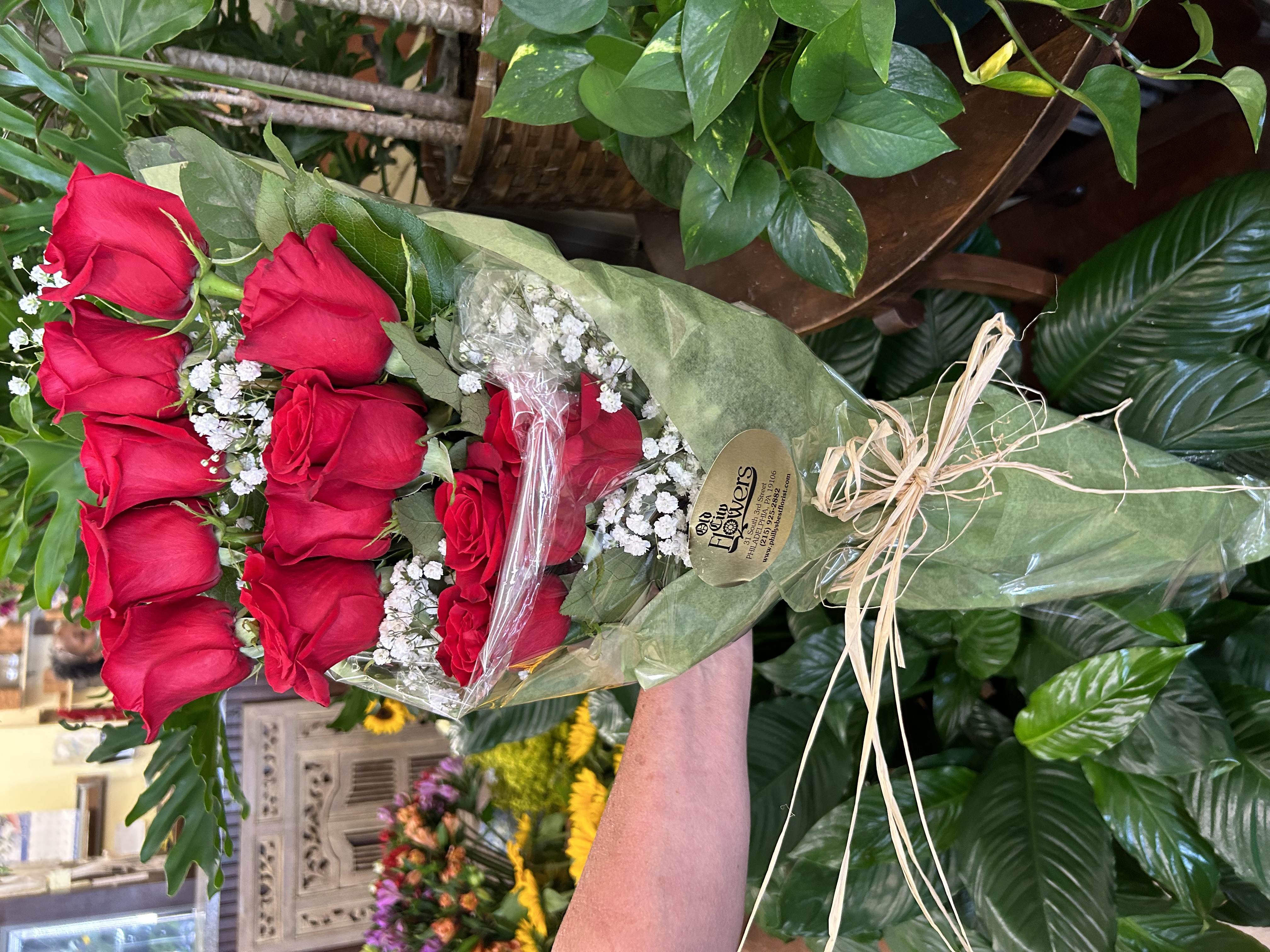 Long Stem Red Roses Wrapped
