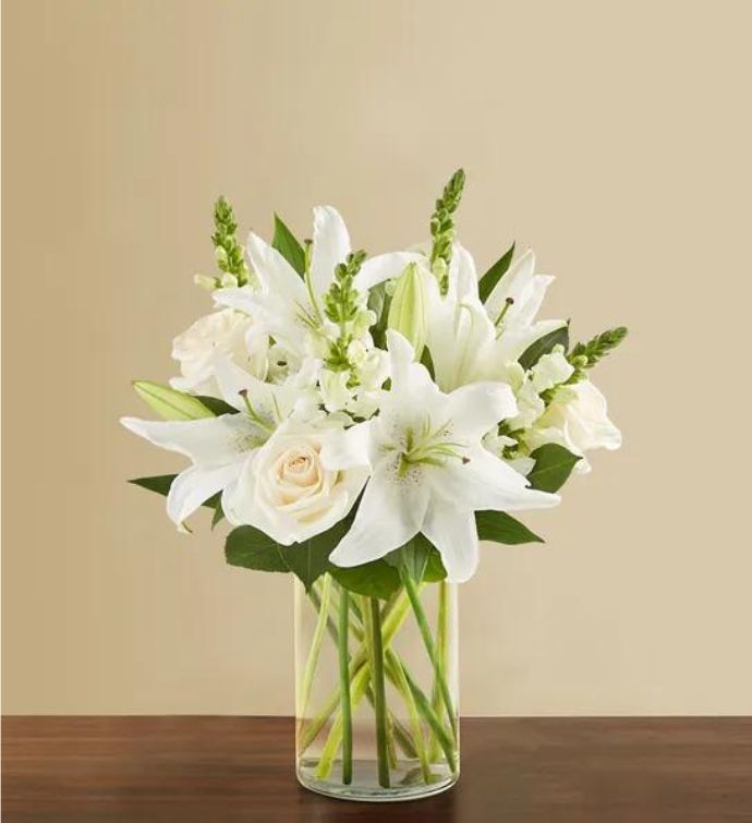 Classic All White Arrangement for Sympathy