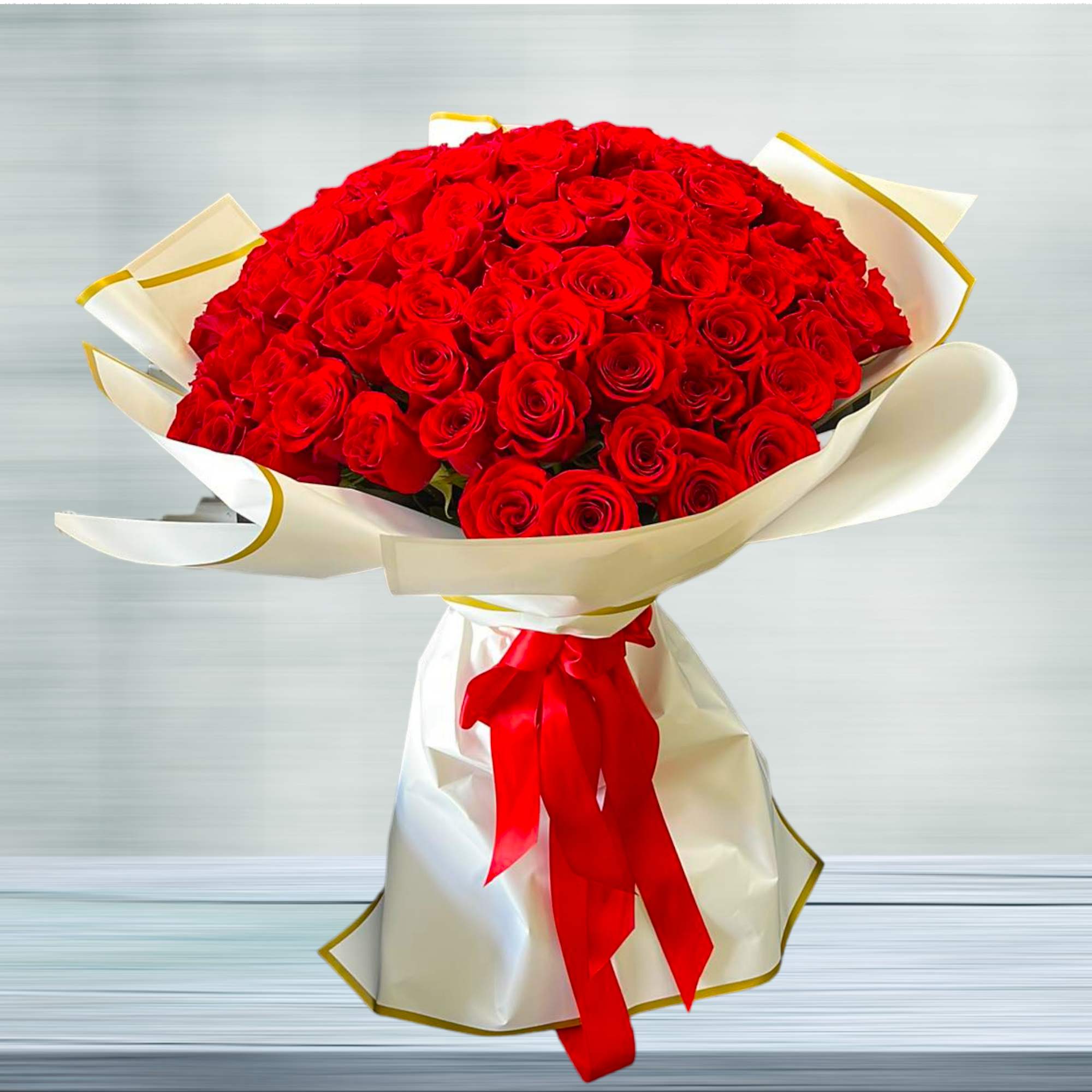 Two doz red roses wrap bouquet arranged by a florist in Las Vegas