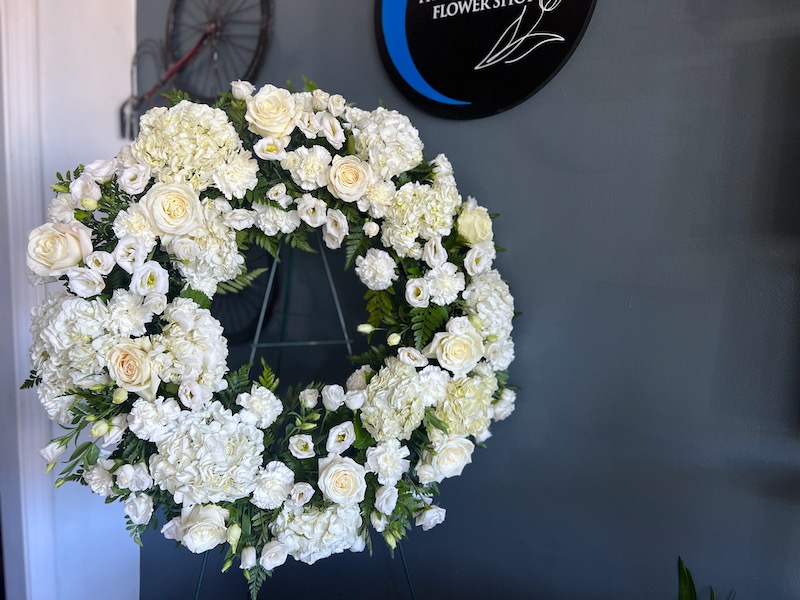 Purity and Peace Sympathy Wreath Flower Delivery Roslindale