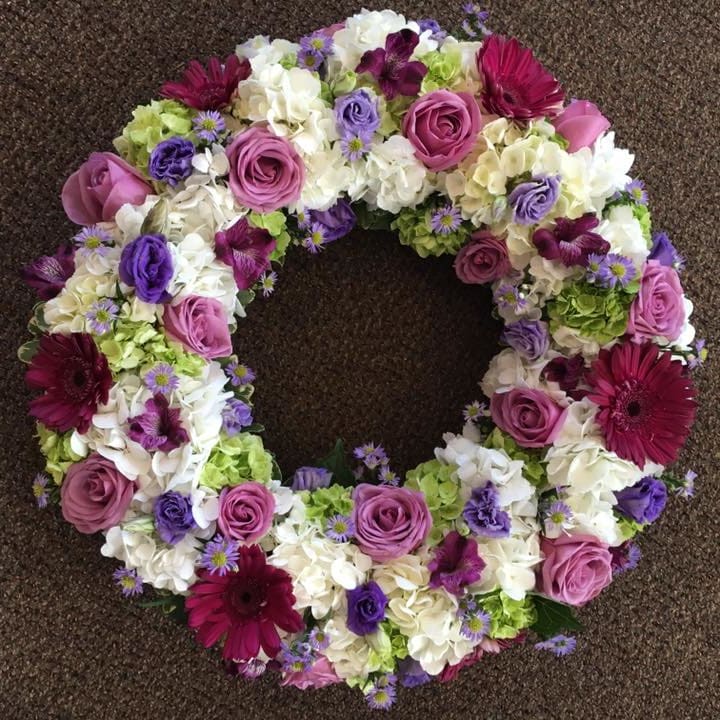 Vibrant Funeral Wreath Flower Delivery Ridgefield WA - Ridgefield Floral &  Gifts LLC