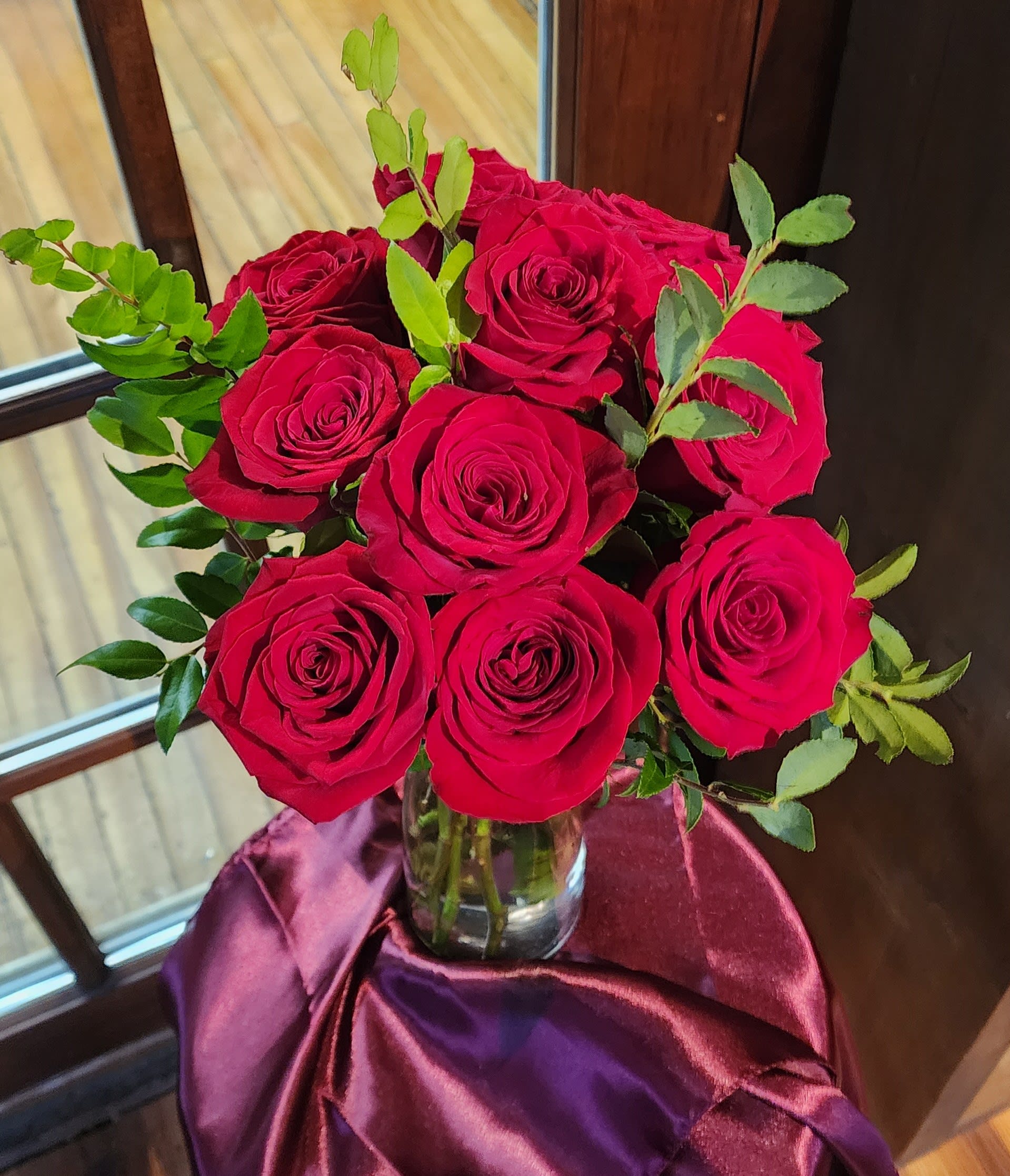 Vase off Roses Flower Delivery Waterville ME - Waterville Florist ...