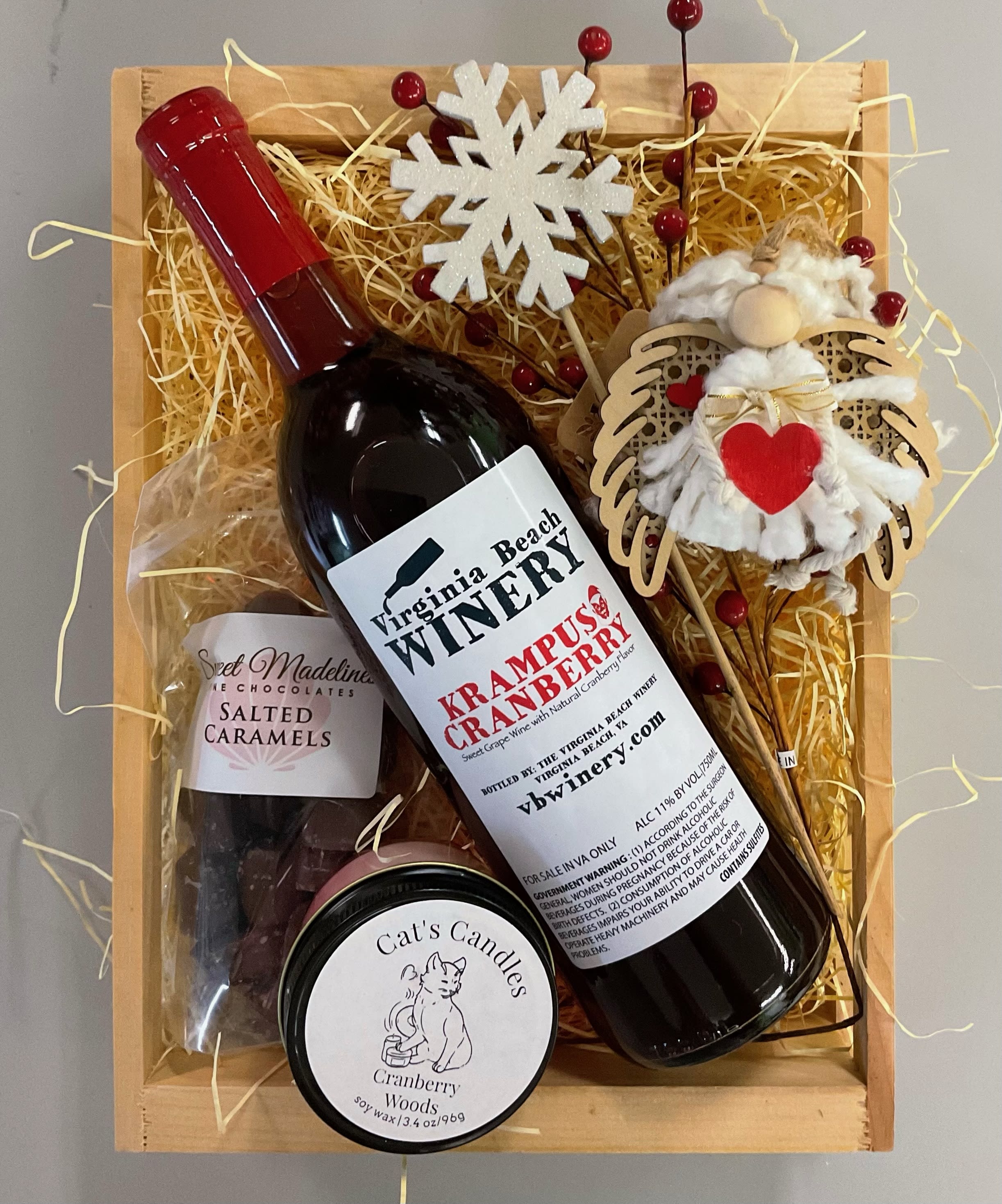 Virginia Beach Krampus Cranberry Gift Basket Flower Delivery