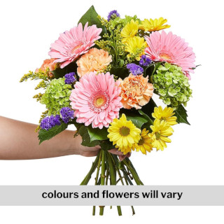 Classic Hand Tied Bouquet - Florist's Choice: colours and flowers vary