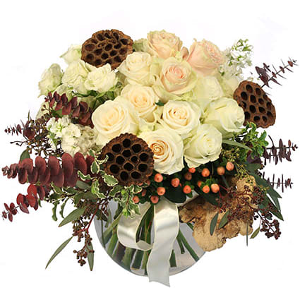 Crisp Winter Skies Flower Arrangement