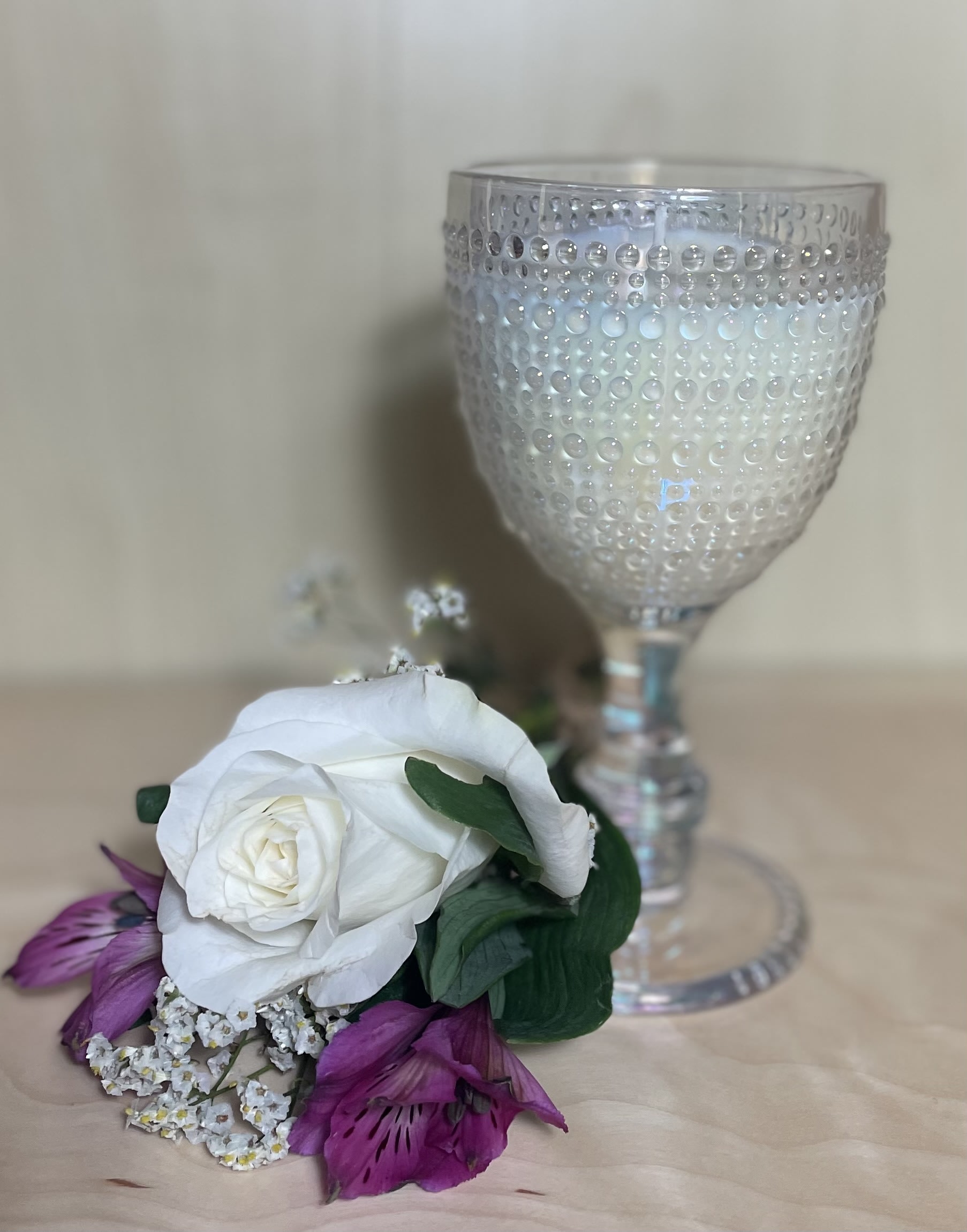 Crystal Wine Glass Candle Flower Delivery Round Rock TX - Life in Bloom  Floral Designs