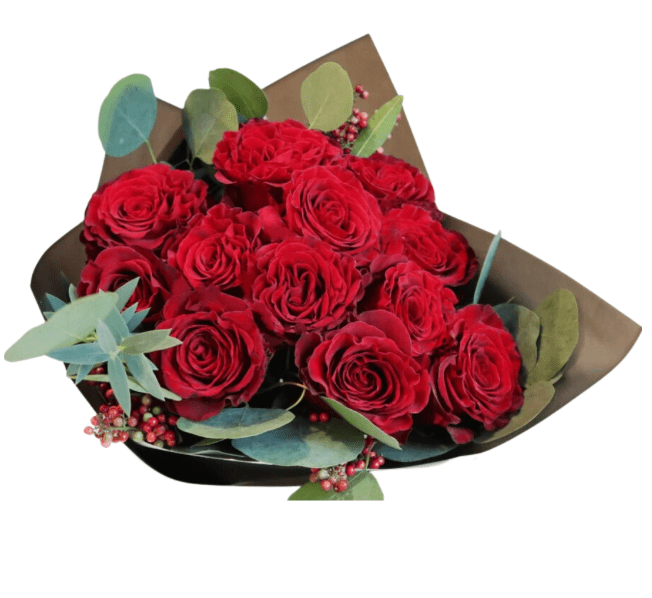 1 Dozen Roses Wrapped Flower Delivery Baltimore MD - Fleurs d'Ave