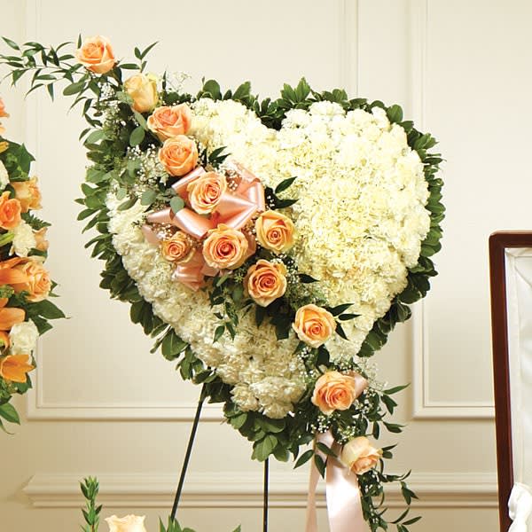 Standing Heart Roses Peach Rose Standing Heart Flower Delivery Baltimore MD - Peace ...