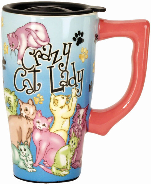 Crazy Cat Lady Travel Mug Flower Delivery The Villages FL - Plantation  Flower Designs & Gifts