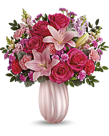 ROSY SWIRLS BOUQUET Flower Delivery Baytown TX - Bee Hive Florist
