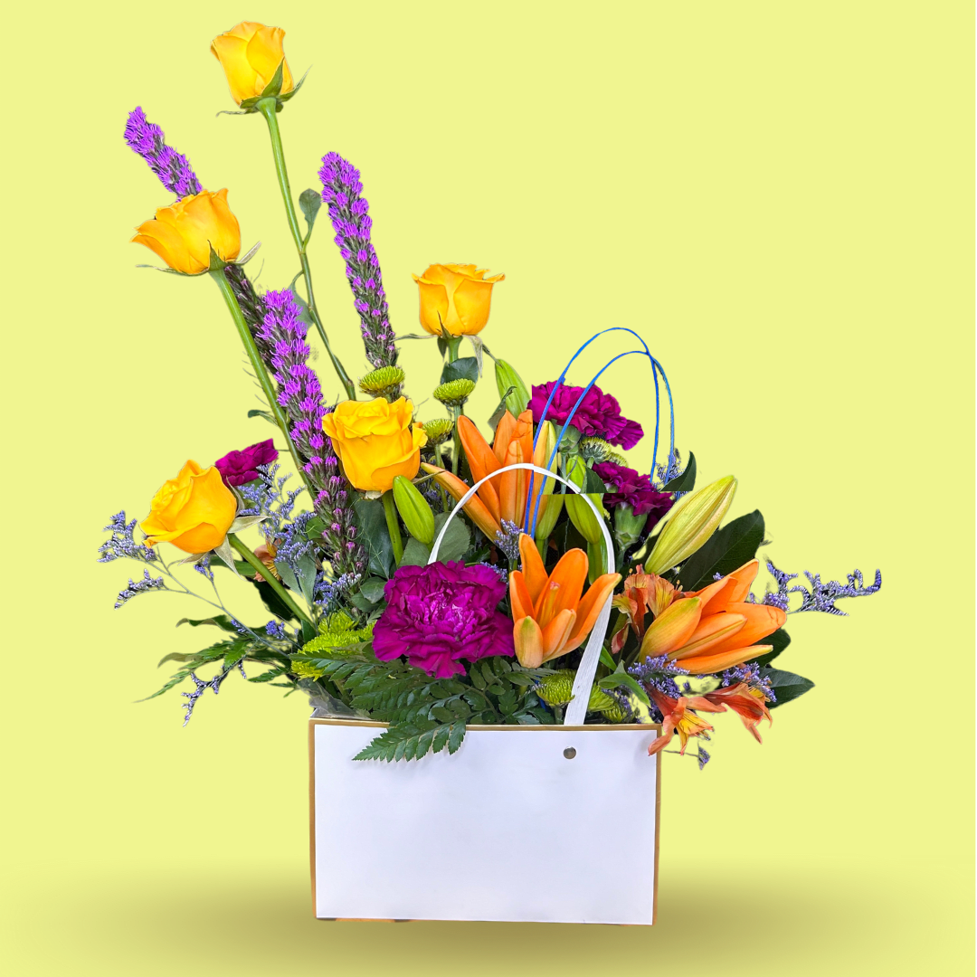 Golden Hour Handbag Flower Delivery Carlinville IL Main Street