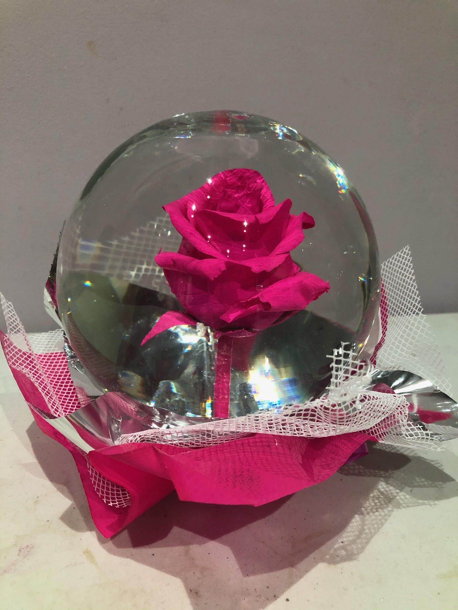 Eternity Pink Rose Globe - Send to Bridgeport, CT Today!, image size:1536x2048