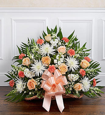 Thoughts and Prayers™ Peach, Orange & White Fireside Basket