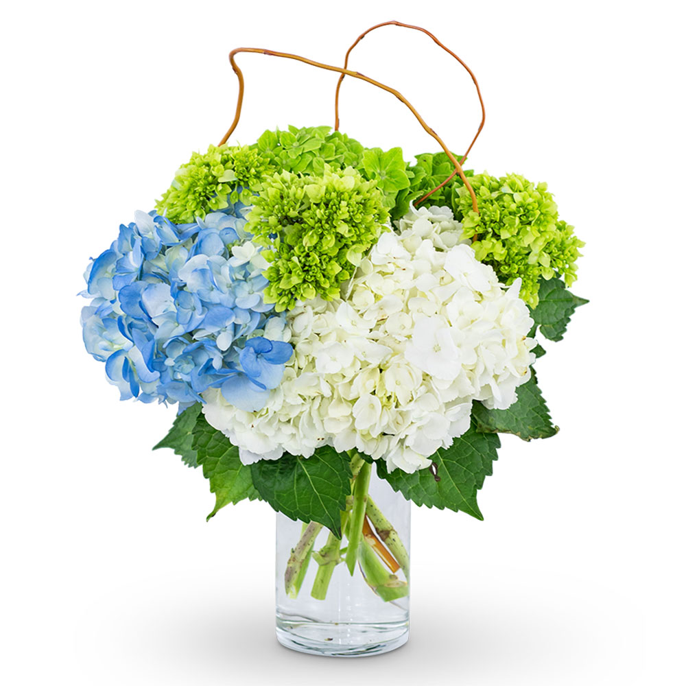 Exhart Solar Hydrangea 1.77 ft. Teal Metal Garden Stake