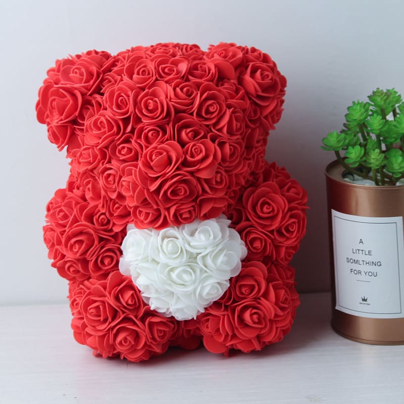 Red Foam Bear With White Heart