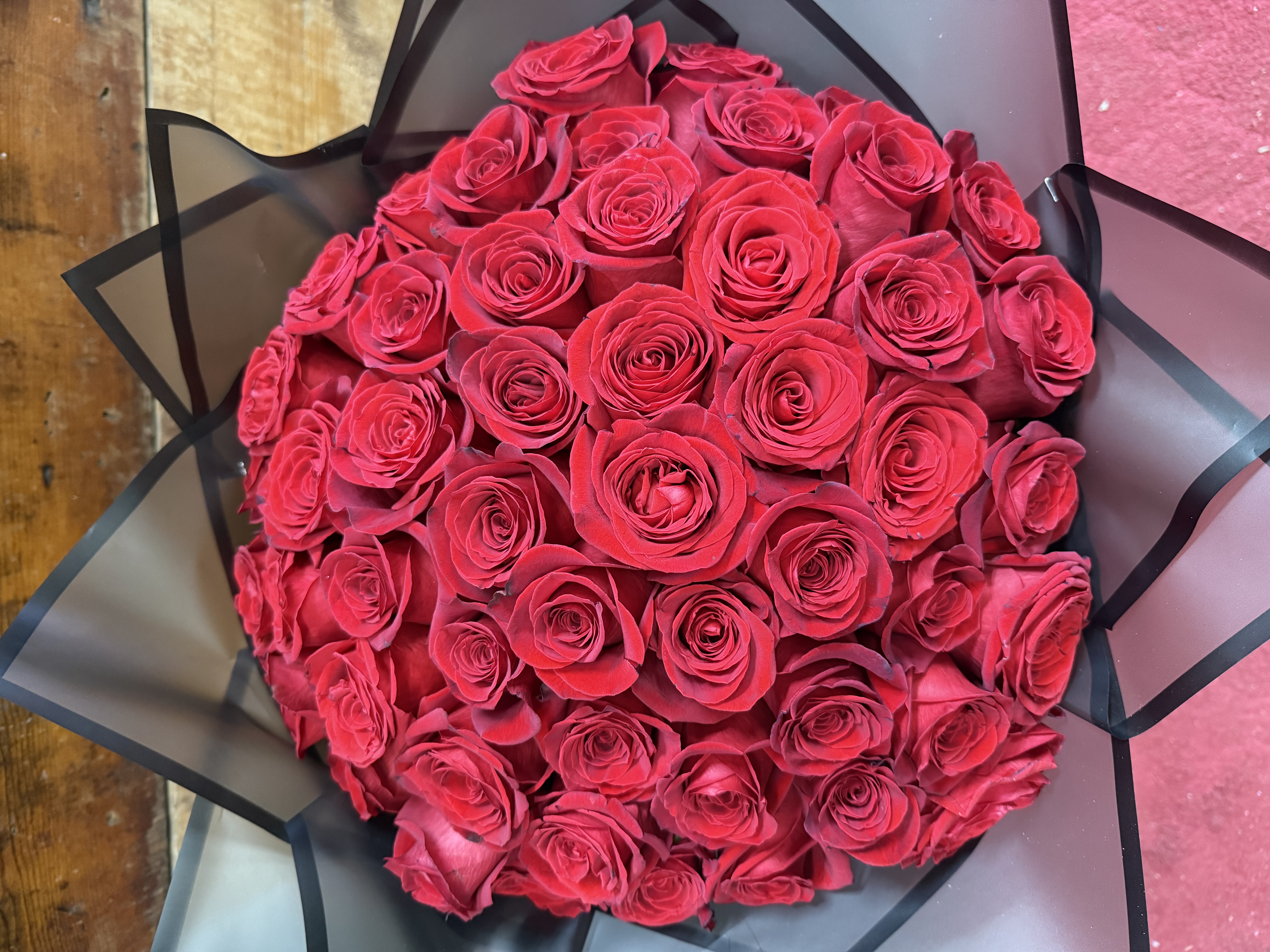 Grand Gesture - 50 Roses Hand Tied Flower Delivery Chicago IL - Niko's ...