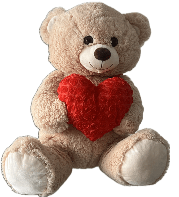 Jumbo Feet Cream Teddy Bear with red Heart