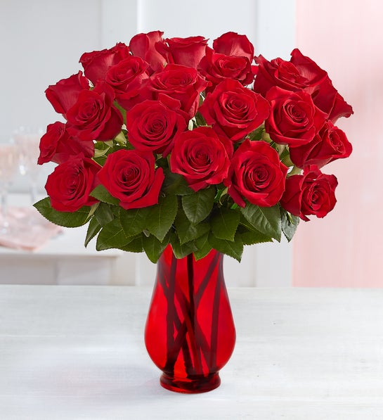 Two Dozen Romantic Red Roses | 1800Flowers.com