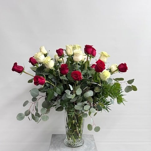 Two Dozen Roses Arranged Flower Delivery Kingston NY