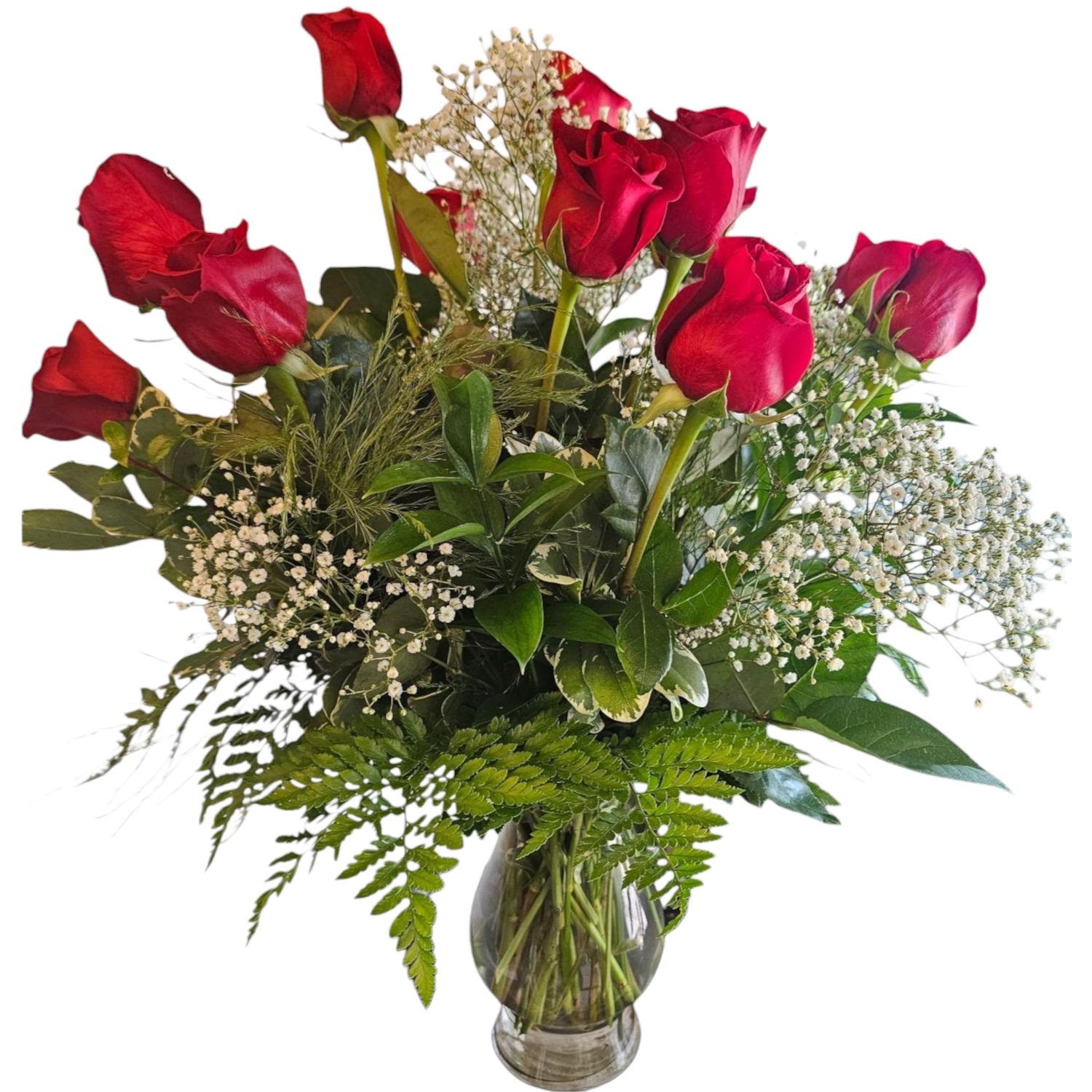 Dz Red Roses In Vase